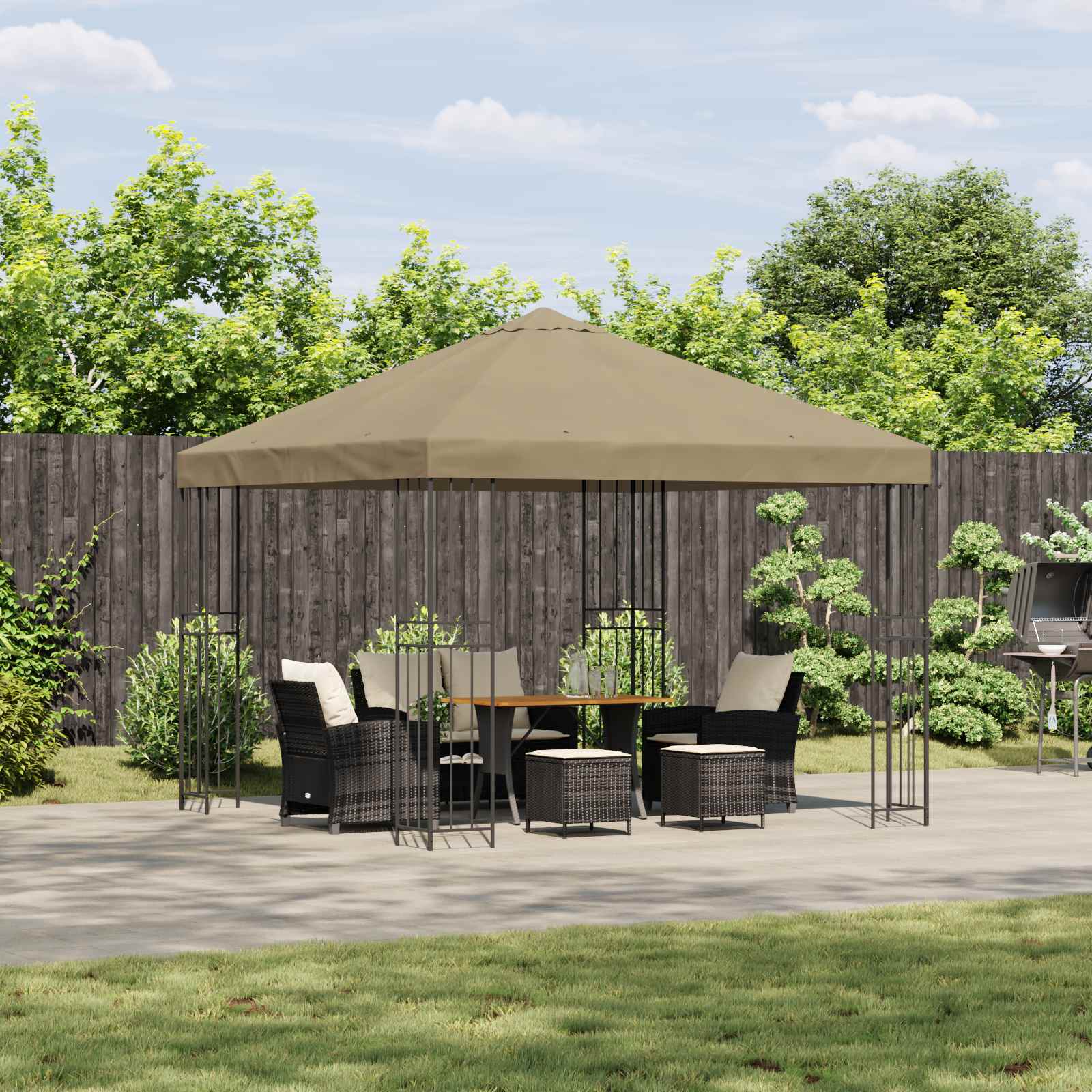 Pavėsinė 3 x 3 m Smėlio Poliesteris ir plienas 190 gsm Pavėsinė 3 x 3 m Smėlio Poliesteris ir plienas 190 gsm - Image 2