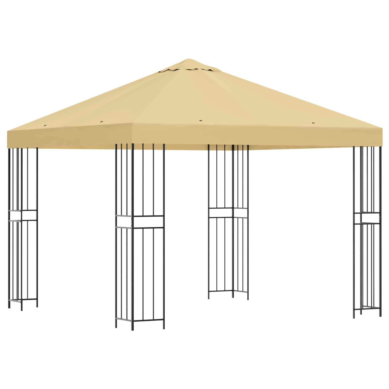 Pavėsinė 3 x 3 m Kreminė Poliesteris ir plienas 190 gsm Pavėsinė 3 x 3 m Kreminė Poliesteris ir plienas 190 gsm - Image 3