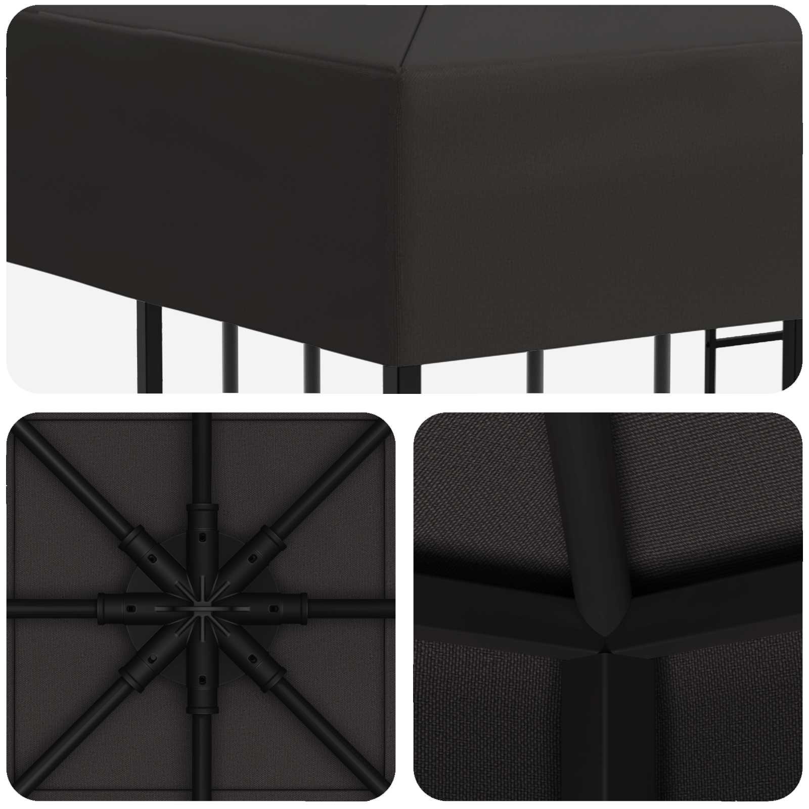 Pavėsinė 3 x 3 m Antracito Poliesteris ir plienas 190 gsm Pavėsinė 3 x 3 m Antracito Poliesteris ir plienas 190 gsm - Image 6