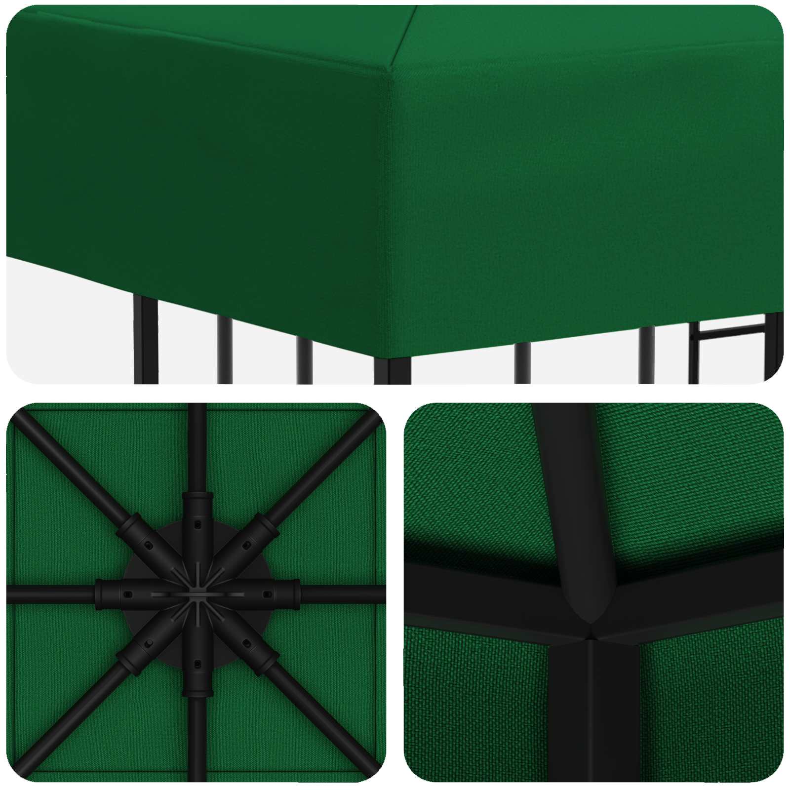 Pavėsinė 3 x 3 m Žalia Poliesteris ir plienas 190 gsm Pavėsinė 3 x 3 m Žalia Poliesteris ir plienas 190 gsm - Image 6