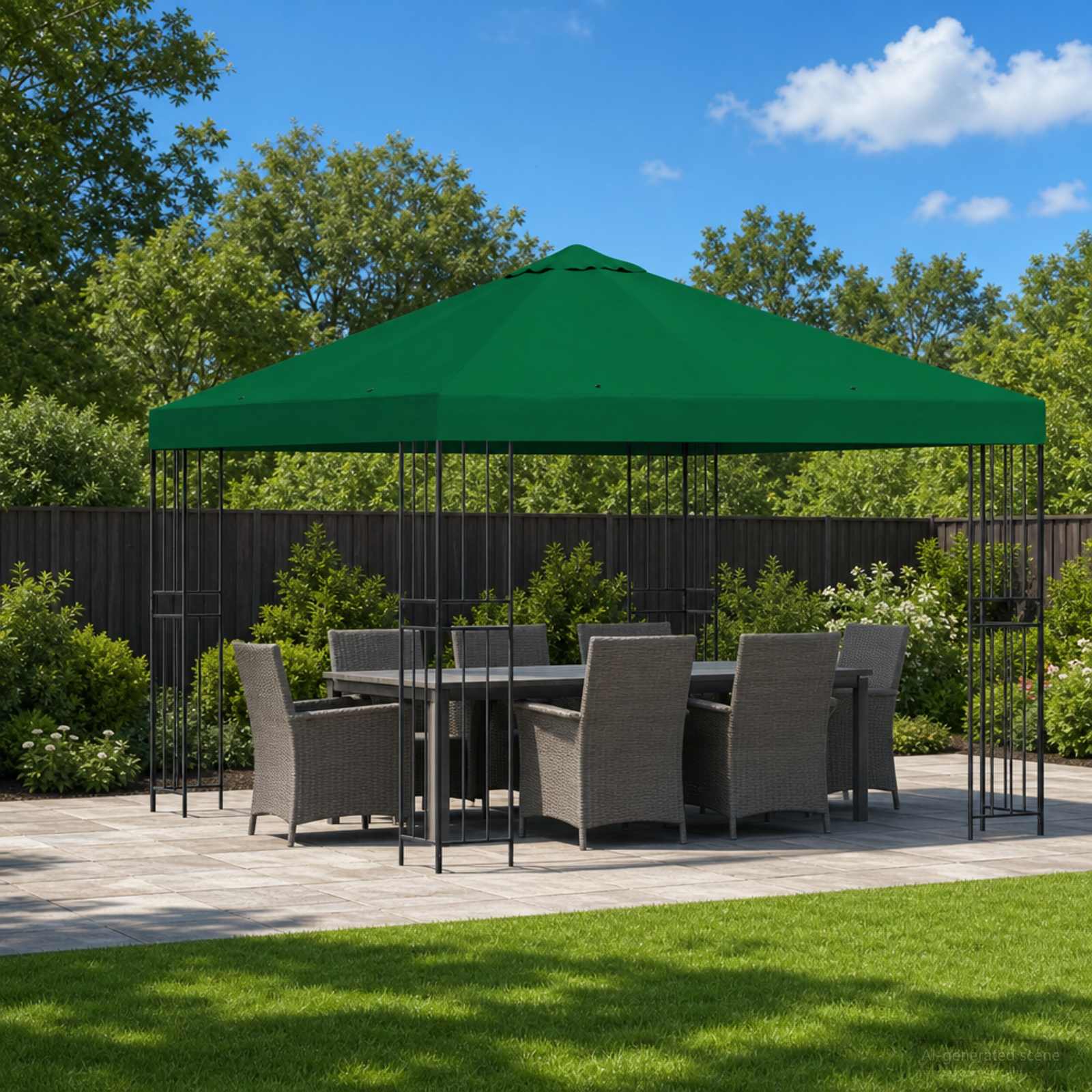 Pavėsinė 3 x 3 m Žalia Poliesteris ir plienas 190 gsm Pavėsinė 3 x 3 m Žalia Poliesteris ir plienas 190 gsm - Image 2