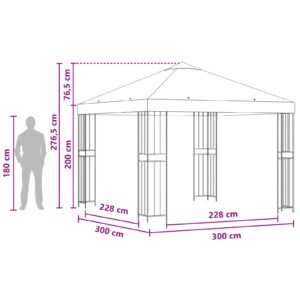 Pavėsinė 3 x 3 m Taupe Poliesteris ir plienas 190 gsm