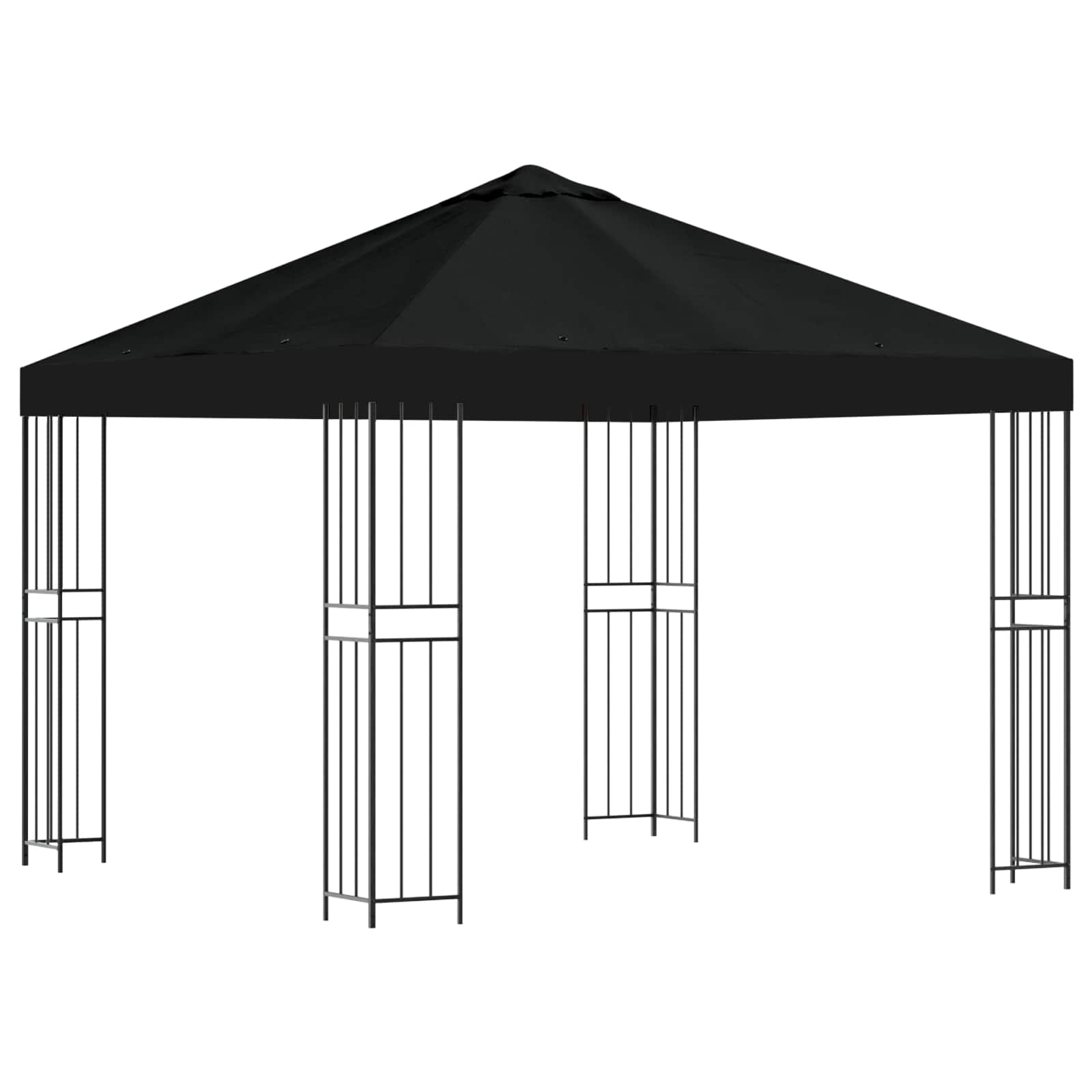 Pavėsinė 3 x 3 m Juoda Poliesteris ir plienas 190 gsm Pavėsinė 3 x 3 m Juoda Poliesteris ir plienas 190 gsm - Image 3