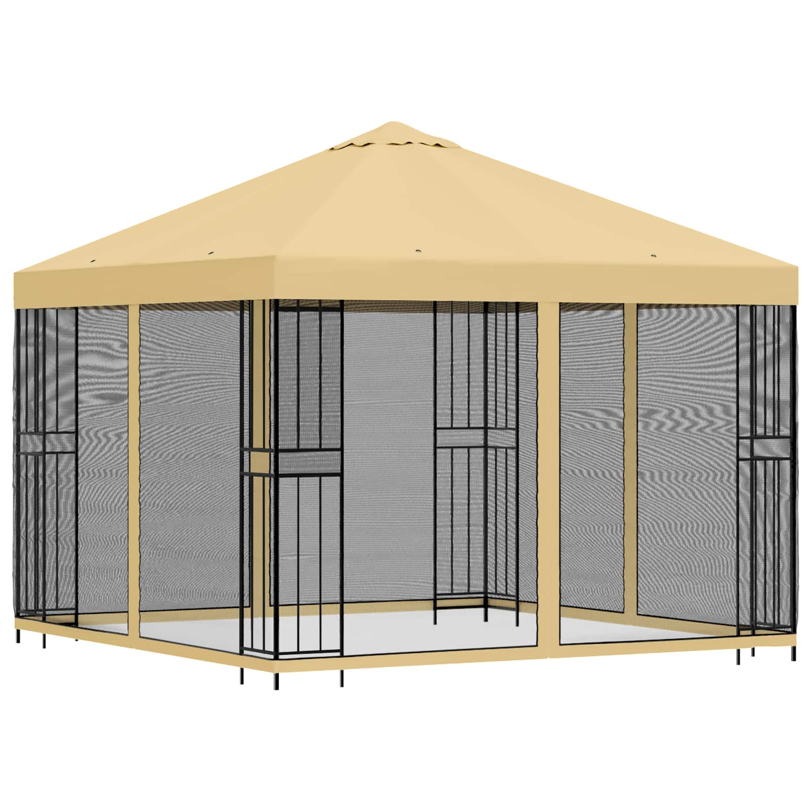Sodo pavėsinė su šoninėmis sienelėmis 3 x 3 m Kreminė Sodo pavėsinė su šoninėmis sienelėmis 3 x 3 m Kreminė - Image 4