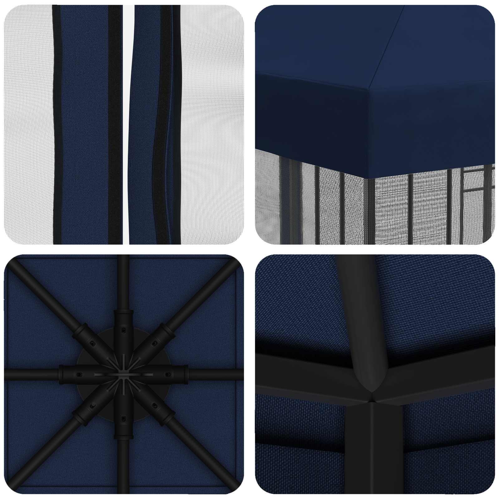 Sodo pavėsinė su šoninėmis sienelėmis 3 x 3 m Mėlyna Sodo pavėsinė su šoninėmis sienelėmis 3 x 3 m Mėlyna - Image 8
