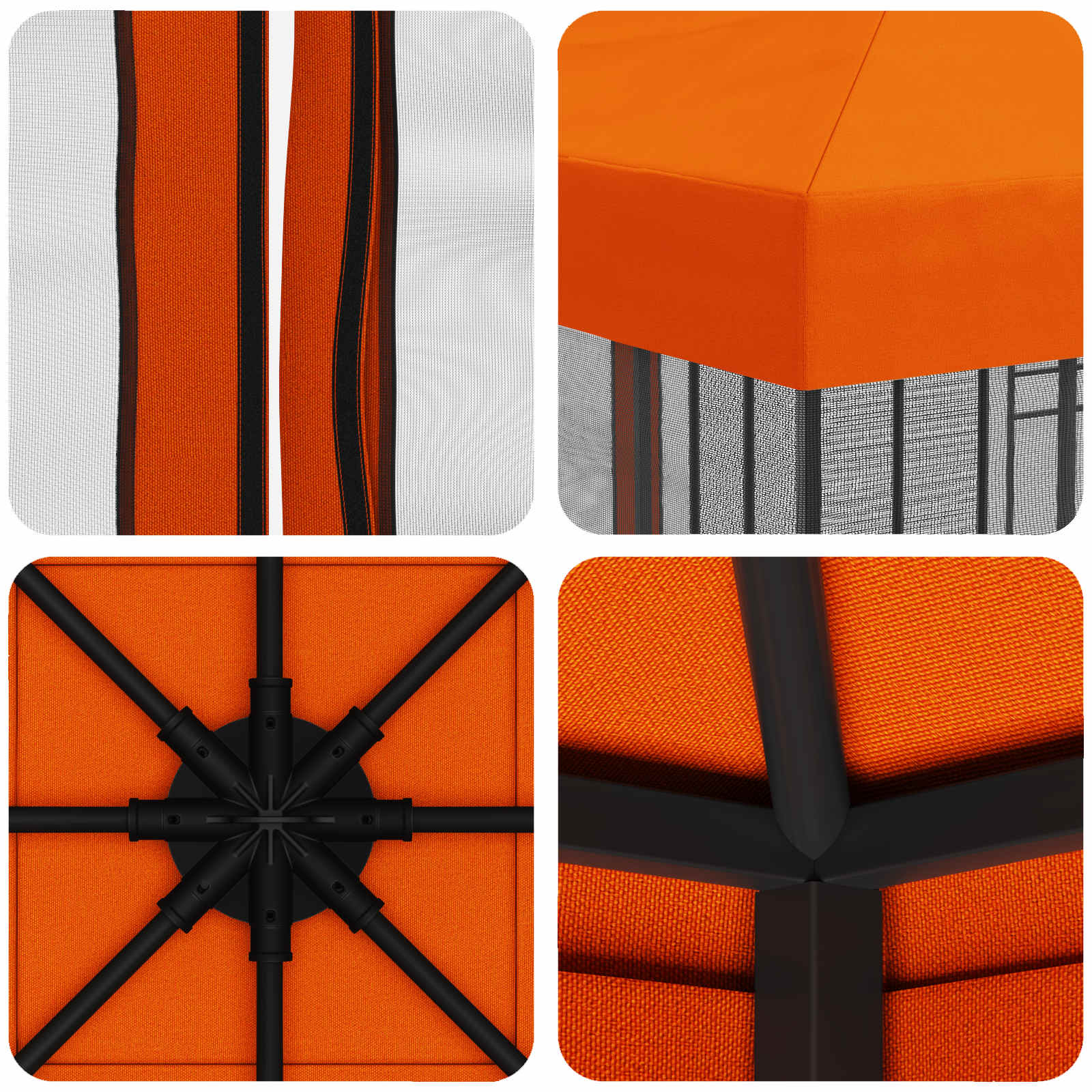 Sodo pavėsinė su šoninėmis sienelėmis 3 x 3 m Oranžinė Sodo pavėsinė su šoninėmis sienelėmis 3 x 3 m Oranžinė - Image 8