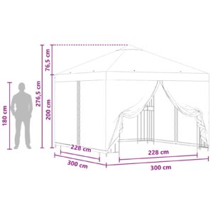 Sodo pavėsinė su šoninėmis sienelėmis 3 x 3 m Oranžinė