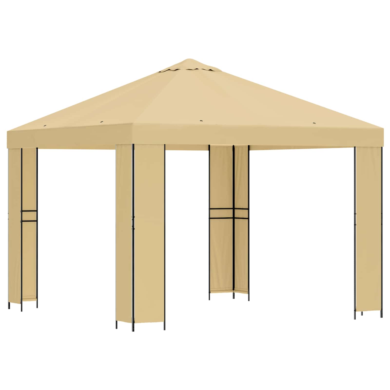 Pavėsinė 3 x 3 m Kreminė Poliesteris ir plienas 190 gsm Pavėsinė 3 x 3 m Kreminė Poliesteris ir plienas 190 gsm - Image 3