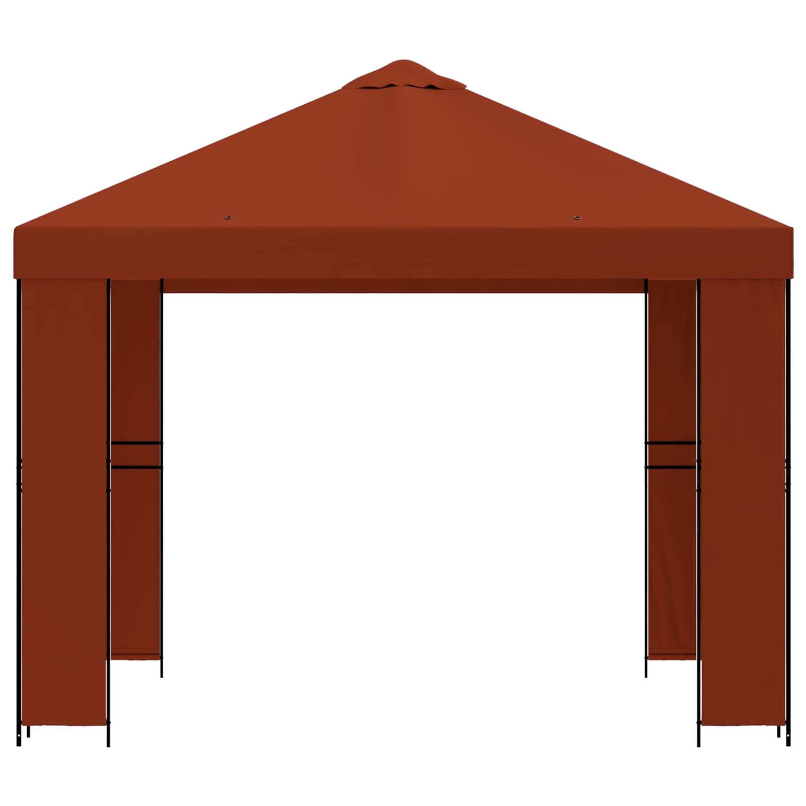 Pavėsinė 3 x 3 m Terakotos Poliesteris ir plienas 190 gsm Pavėsinė 3 x 3 m Terakotos Poliesteris ir plienas 190 gsm - Image 4