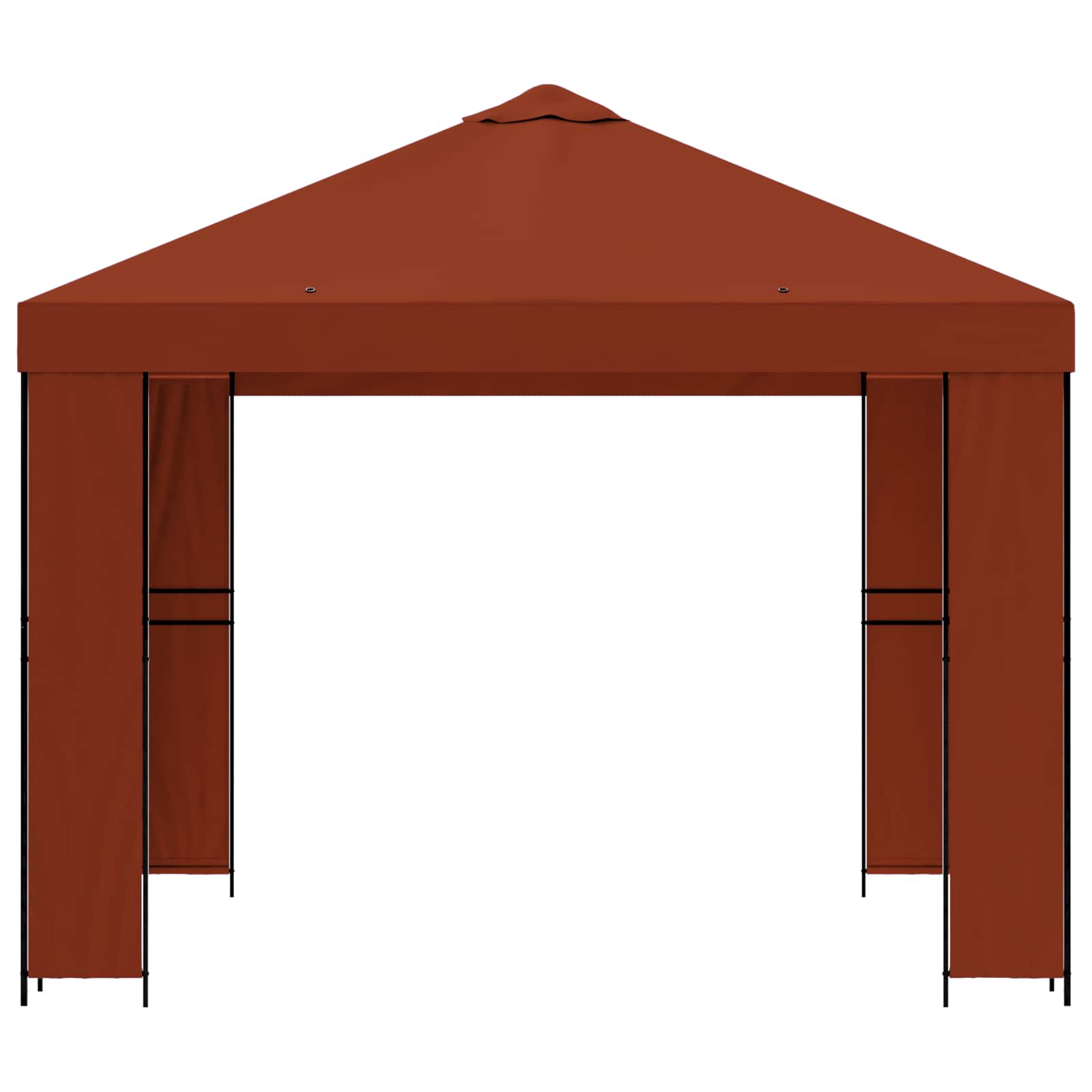 Pavėsinė 3 x 3 m Terakotos Poliesteris ir plienas 190 gsm Pavėsinė 3 x 3 m Terakotos Poliesteris ir plienas 190 gsm - Image 5