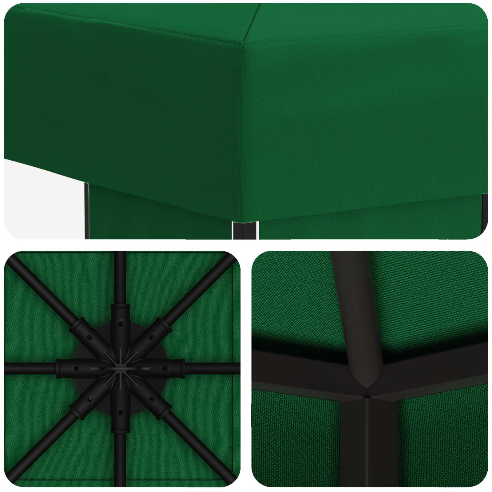 Pavėsinė 3 x 3 m Žalia Poliesteris ir plienas 190 gsm Pavėsinė 3 x 3 m Žalia Poliesteris ir plienas 190 gsm - Image 6