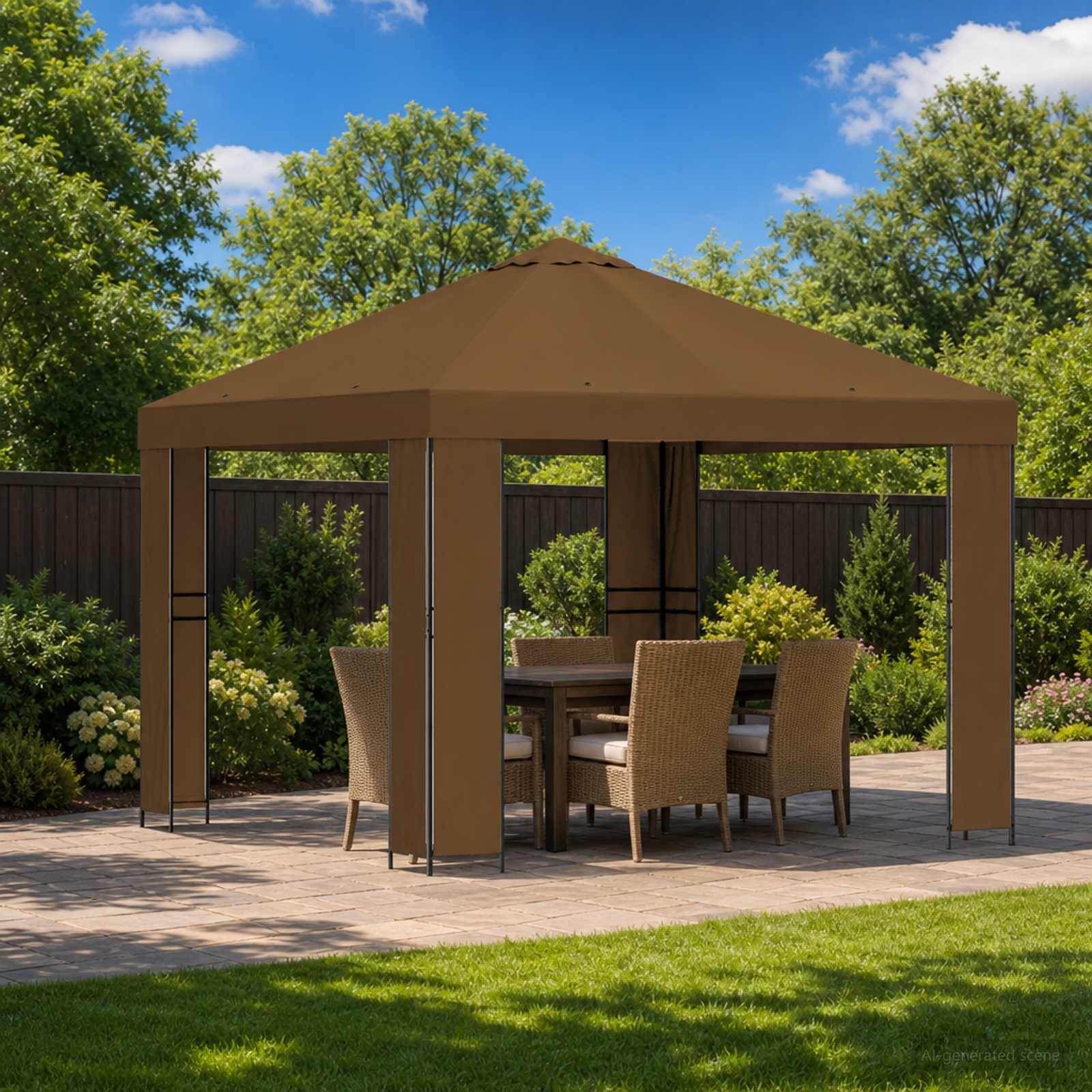 Pavėsinė 3 x 3 m Taupe Poliesteris ir plienas 190 gsm Pavėsinė 3 x 3 m Taupe Poliesteris ir plienas 190 gsm - Image 2