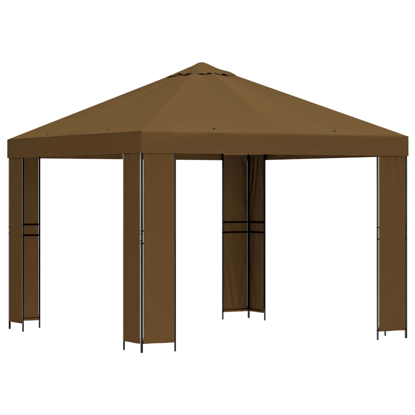 Pavėsinė 3 x 3 m Taupe Poliesteris ir plienas 190 gsm Pavėsinė 3 x 3 m Taupe Poliesteris ir plienas 190 gsm - Image 3