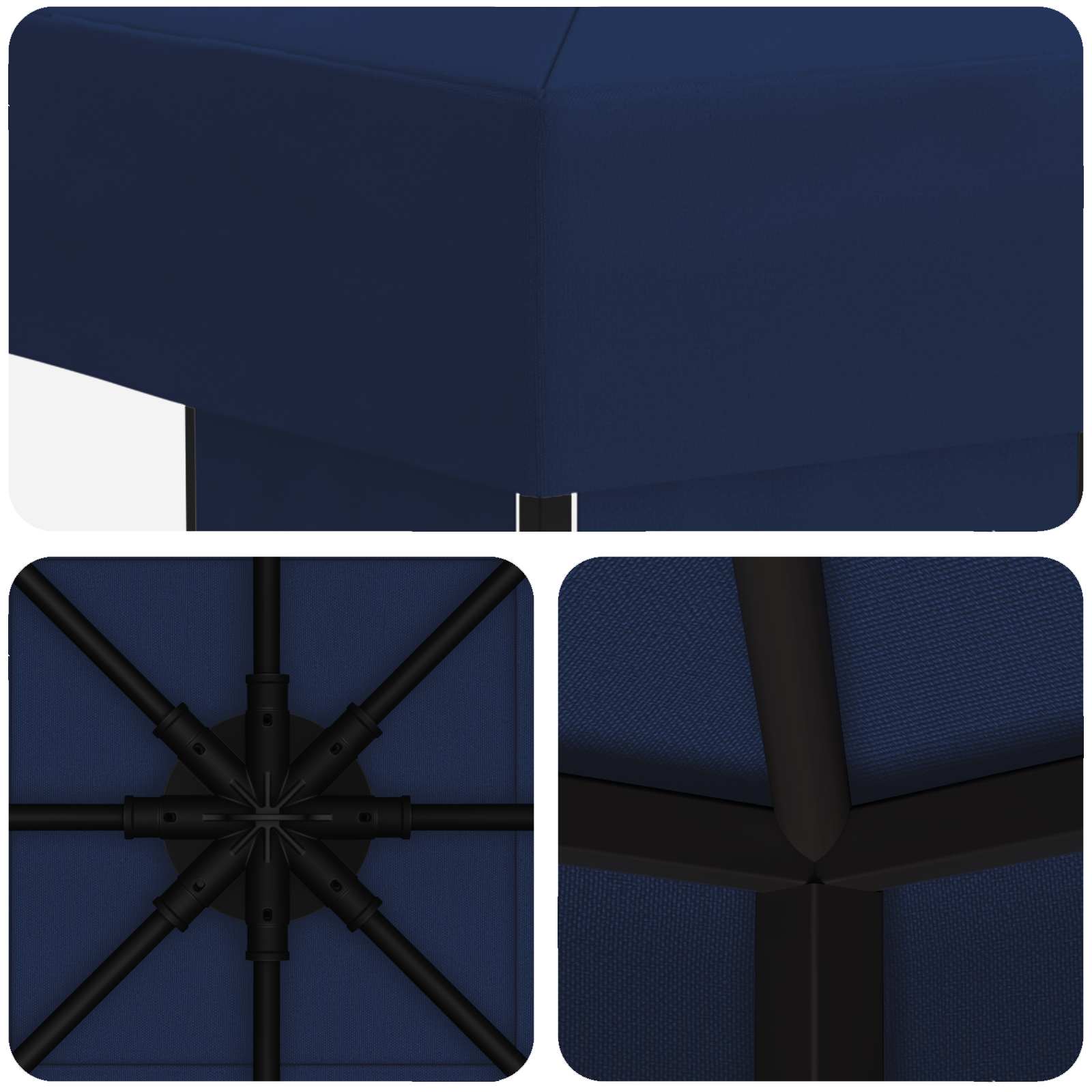 Pavėsinė 3 x 3 m Mėlyna Poliesteris ir plienas 190 gsm Pavėsinė 3 x 3 m Mėlyna Poliesteris ir plienas 190 gsm - Image 6