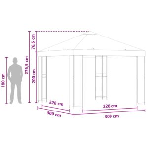Pavėsinė 3 x 3 m Ruda Poliesteris ir plienas 190 gsm
