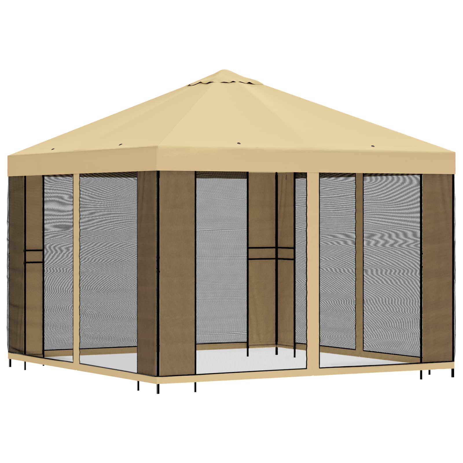 Sodo pavėsinė su šoninėmis sienelėmis 3 x 3 m Kreminė Sodo pavėsinė su šoninėmis sienelėmis 3 x 3 m Kreminė - Image 4