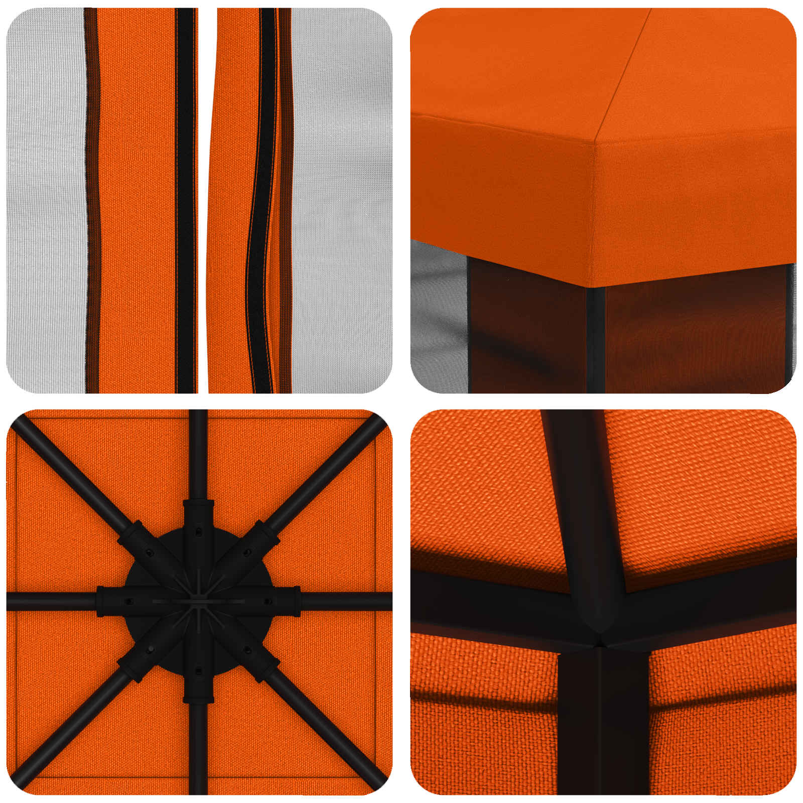Sodo pavėsinė su šoninėmis sienelėmis 3 x 3 m Oranžinė Sodo pavėsinė su šoninėmis sienelėmis 3 x 3 m Oranžinė - Image 8
