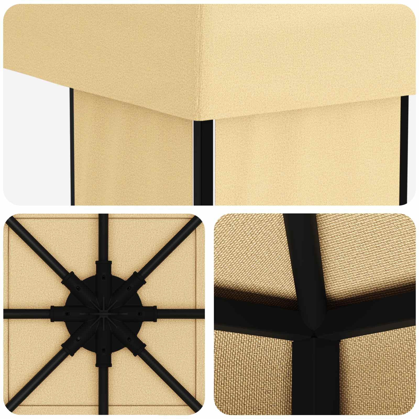 Pavėsinė 4 × 3 m Kreminė Poliesteris ir plienas 190 gsm Pavėsinė 4 × 3 m Kreminė Poliesteris ir plienas 190 gsm - Image 6