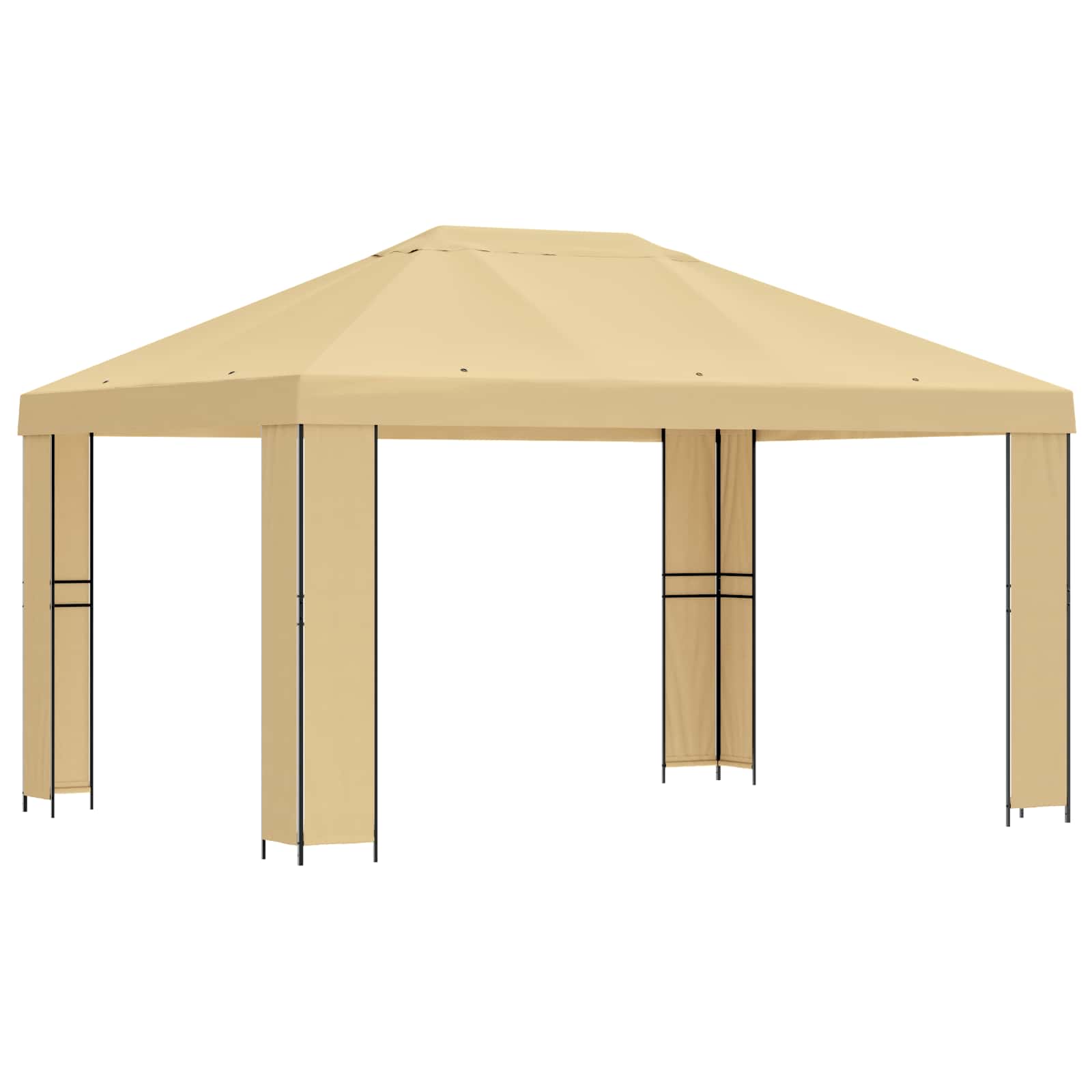 Pavėsinė 4 × 3 m Kreminė Poliesteris ir plienas 190 gsm Pavėsinė 4 × 3 m Kreminė Poliesteris ir plienas 190 gsm - Image 3