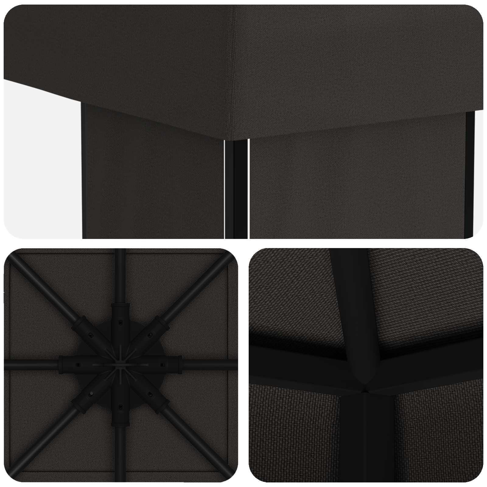 Pavėsinė 4 × 3 m Antracito Poliesteris ir plienas 190 gsm Pavėsinė 4 × 3 m Antracito Poliesteris ir plienas 190 gsm - Image 6