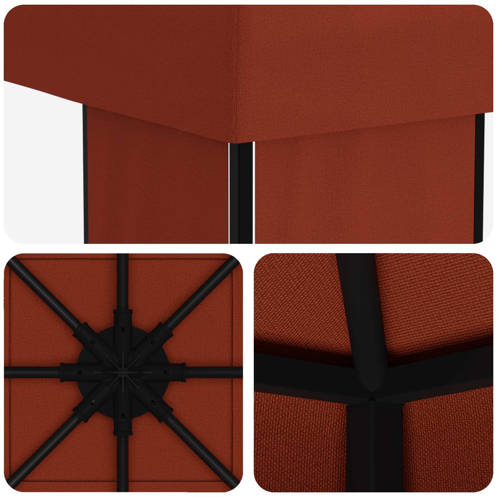 Pavėsinė 4 × 3 m Terakotos Poliesteris ir plienas 190 gsm Pavėsinė 4 × 3 m Terakotos Poliesteris ir plienas 190 gsm - Image 6