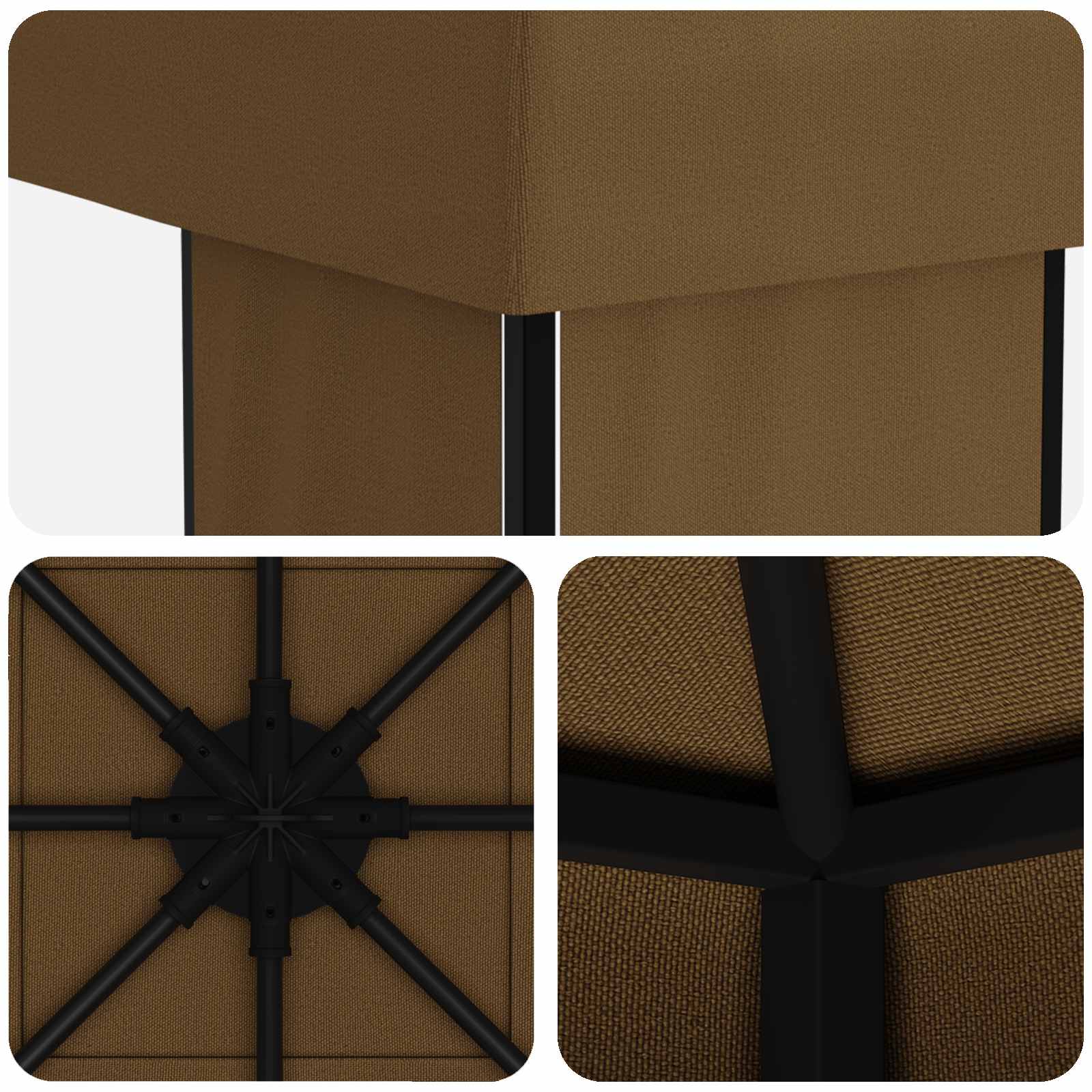 Pavėsinė 4 × 3 m Taupe Poliesteris ir plienas 190 gsm Pavėsinė 4 × 3 m Taupe Poliesteris ir plienas 190 gsm - Image 6