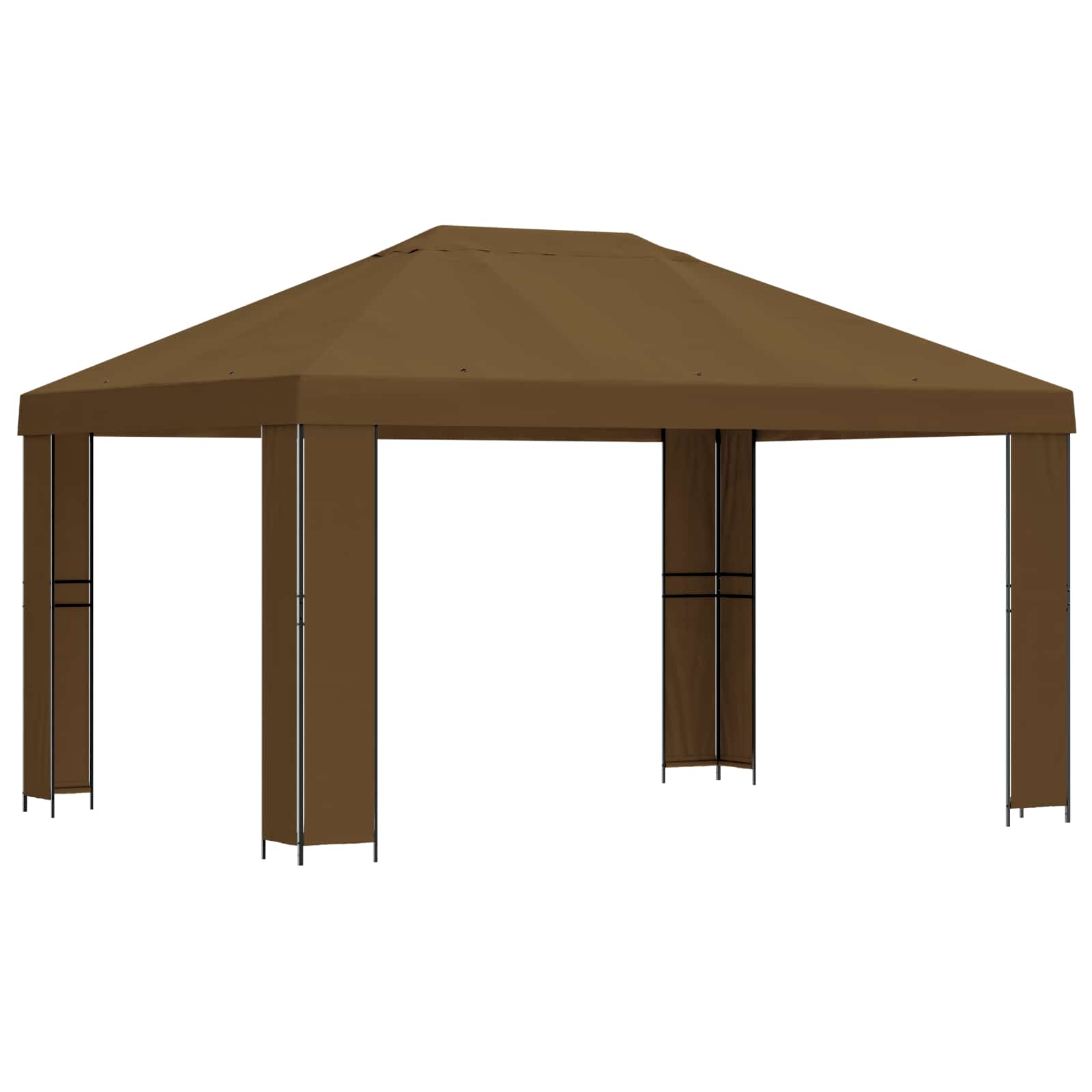 Pavėsinė 4 × 3 m Taupe Poliesteris ir plienas 190 gsm Pavėsinė 4 × 3 m Taupe Poliesteris ir plienas 190 gsm - Image 3