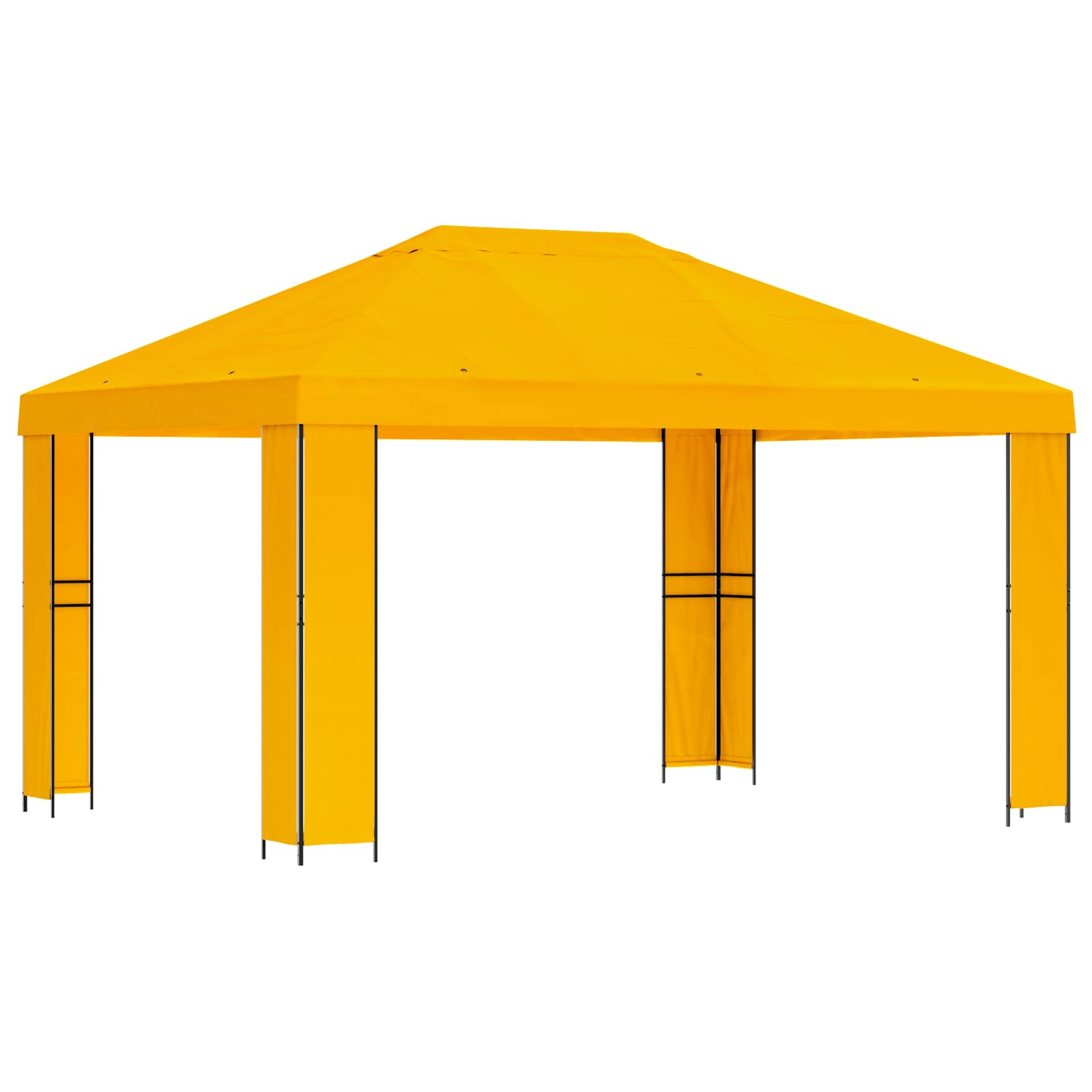 Pavėsinė 4 × 3 m Geltona Poliesteris ir plienas 190 gsm Pavėsinė 4 × 3 m Geltona Poliesteris ir plienas 190 gsm - Image 3
