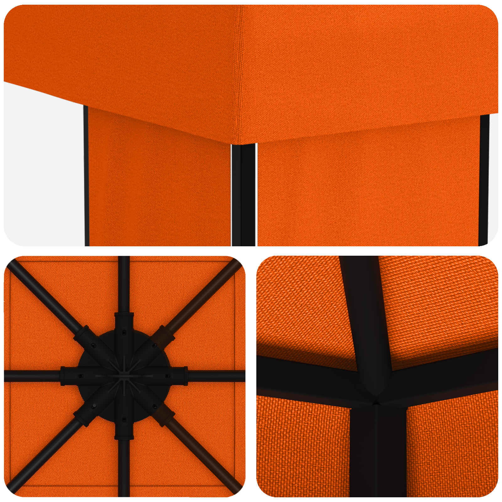 Pavėsinė 4 × 3 m Oranžinė Poliesteris ir plienas 190 gsm Pavėsinė 4 × 3 m Oranžinė Poliesteris ir plienas 190 gsm - Image 6