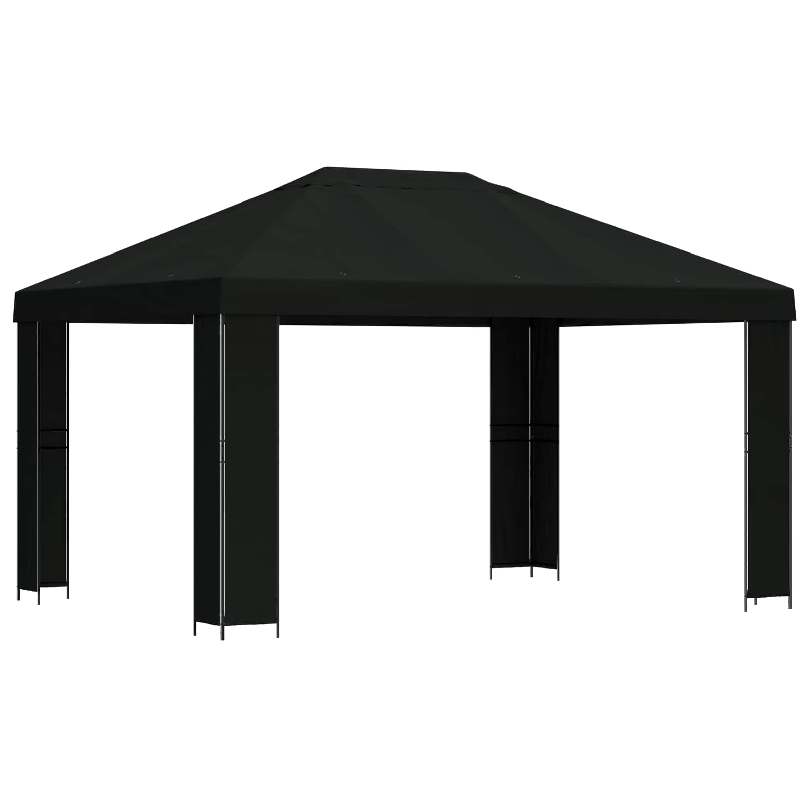 Pavėsinė 4 × 3 m Juoda Poliesteris ir plienas 190 gsm Pavėsinė 4 × 3 m Juoda Poliesteris ir plienas 190 gsm - Image 3