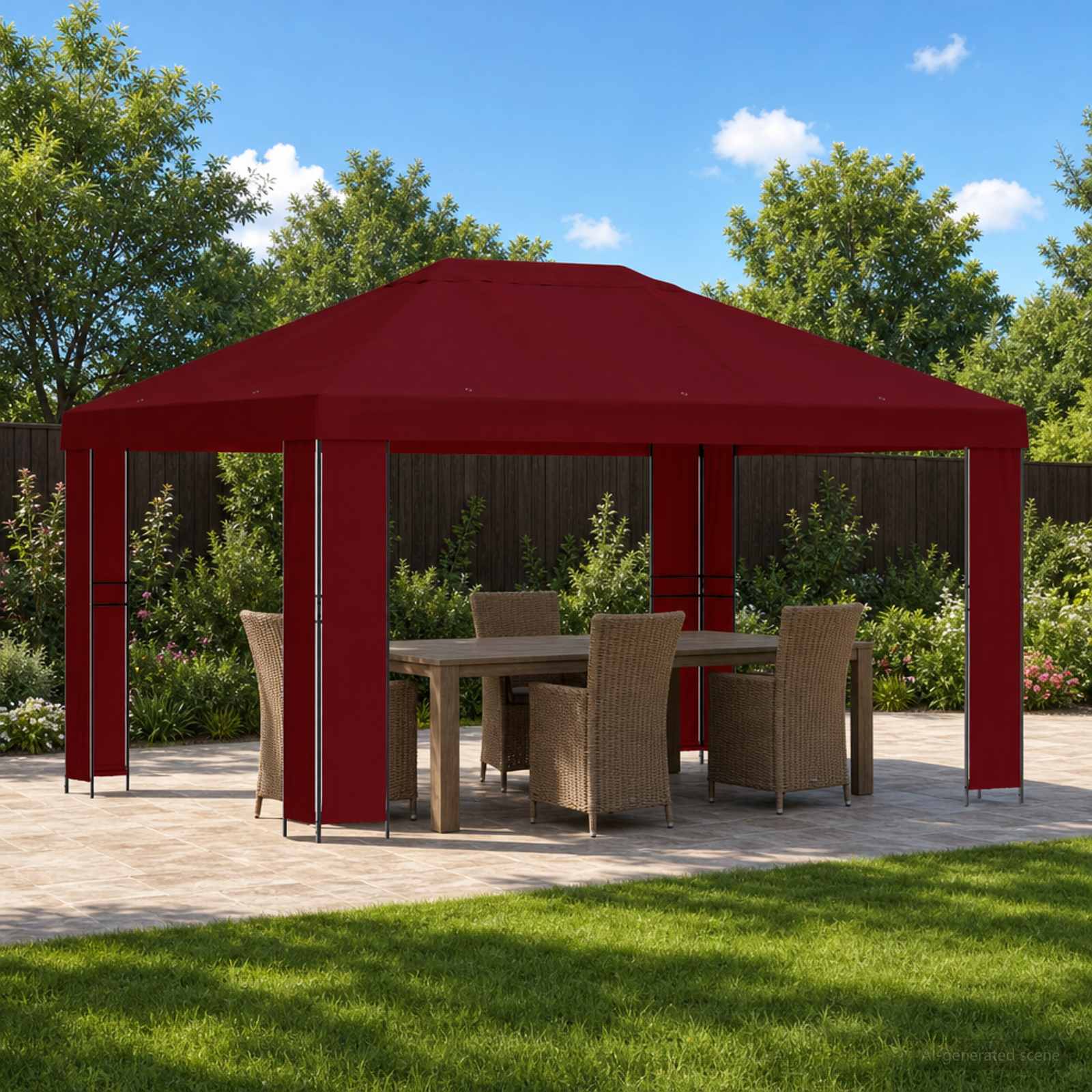 Pavėsinė 4 × 3 m Vyšninė Poliesteris ir plienas 190 gsm Pavėsinė 4 × 3 m Vyšninė Poliesteris ir plienas 190 gsm - Image 2