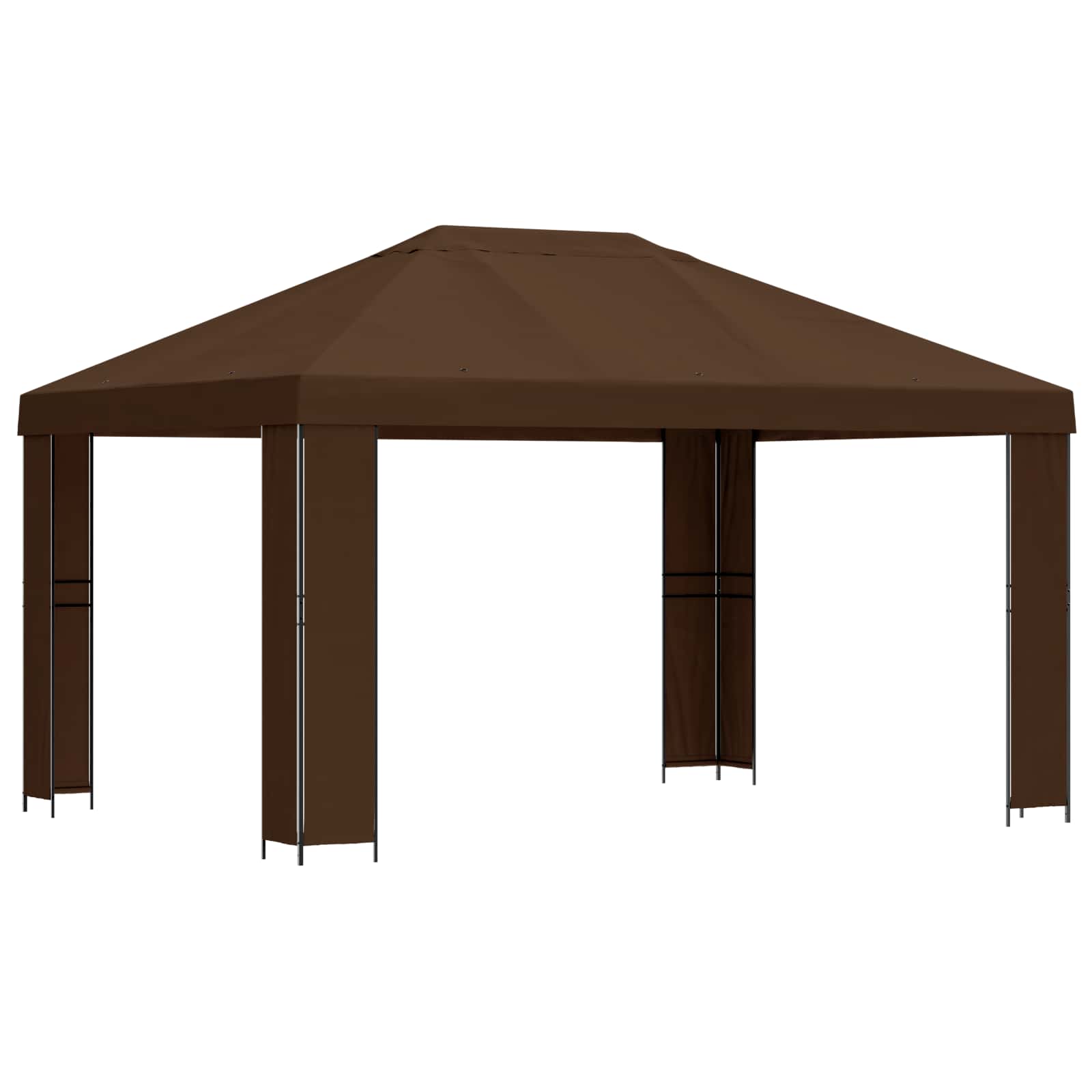 Pavėsinė 4 × 3 m Ruda Poliesteris ir plienas 190 gsm Pavėsinė 4 × 3 m Ruda Poliesteris ir plienas 190 gsm - Image 3