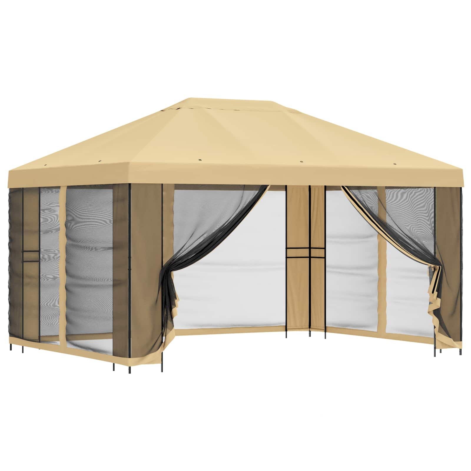 Sodo pavėsinė su šoninėmis sienelėmis 4 × 3 m Kreminė Sodo pavėsinė su šoninėmis sienelėmis 4 × 3 m Kreminė - Image 3