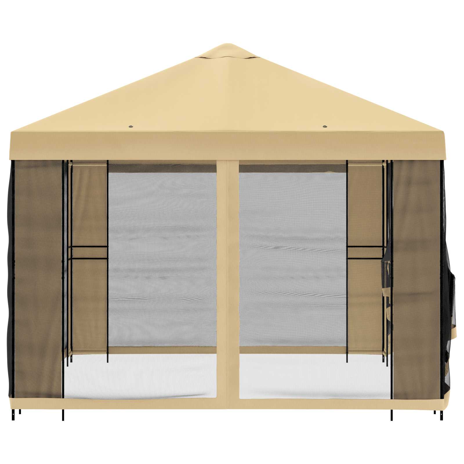 Sodo pavėsinė su šoninėmis sienelėmis 4 × 3 m Kreminė Sodo pavėsinė su šoninėmis sienelėmis 4 × 3 m Kreminė - Image 7