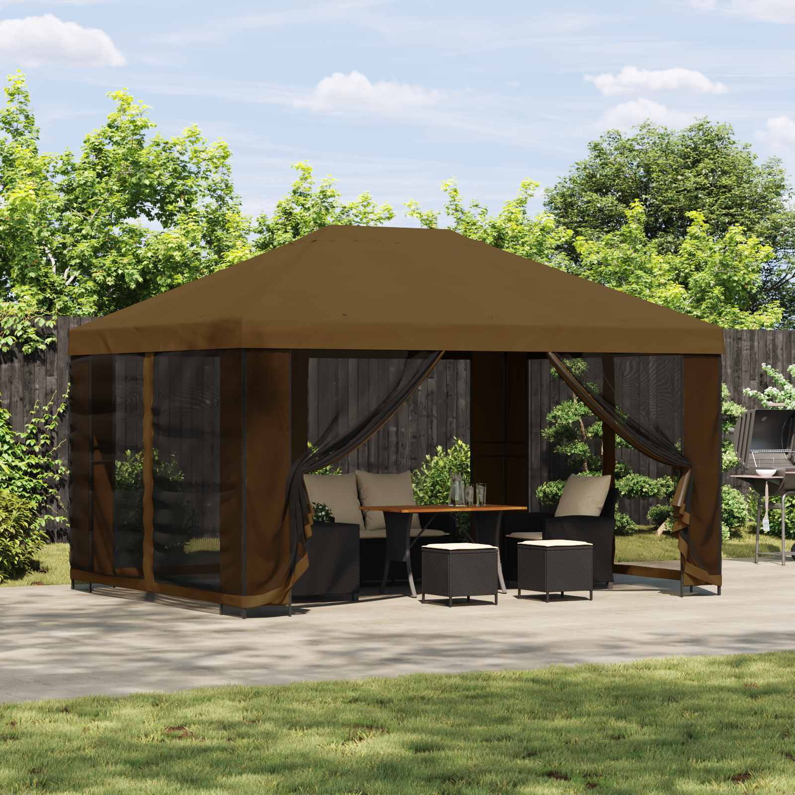 Sodo pavėsinė su šoninėmis sienelėmis 4 × 3 m Taupe Sodo pavėsinė su šoninėmis sienelėmis 4 × 3 m Taupe - Image 2