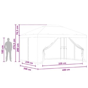 Sodo pavėsinė su šoninėmis sienelėmis 4 × 3 m Taupe