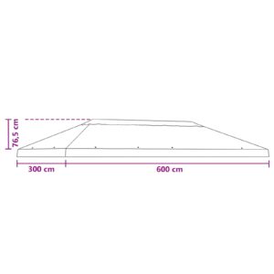 Paviliono kanapės danga 6 x 3 m Ruda Poliesteris 190 gsm