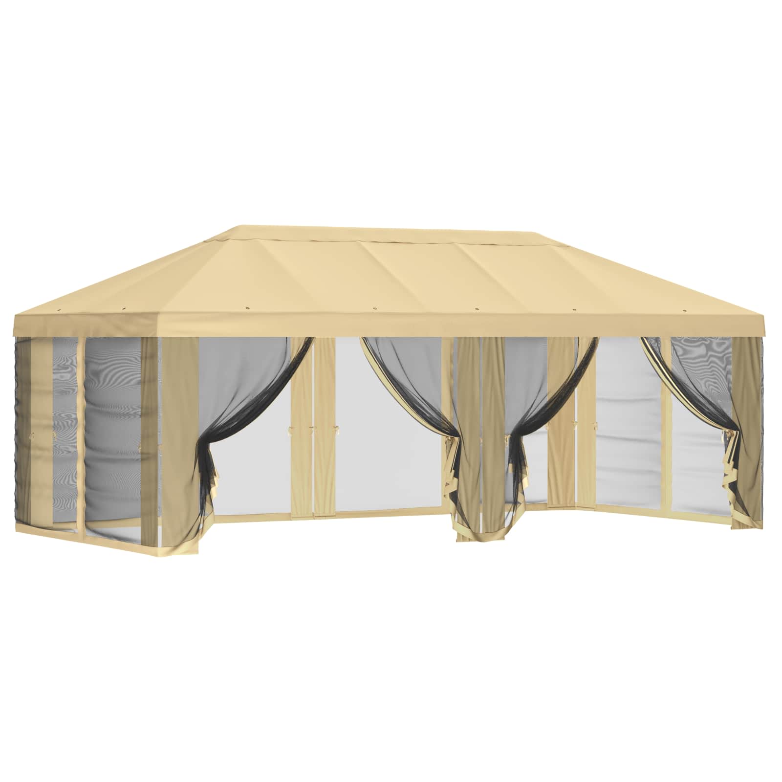 Pavėsinės dengti su šoninėmis sienelėmis 6 x 3 m Kreminė Pavėsinės dengti su šoninėmis sienelėmis 6 x 3 m Kreminė - Image 3