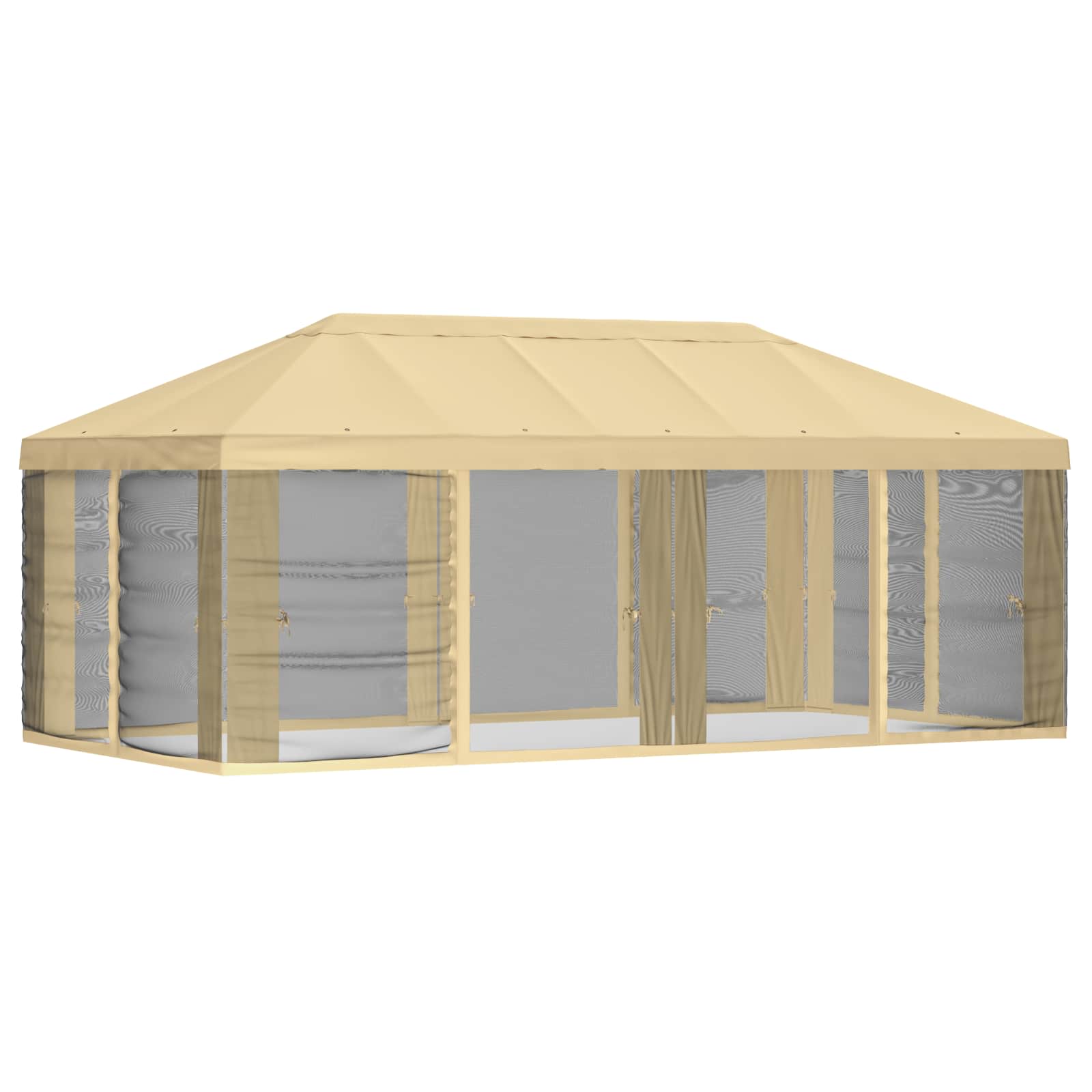 Pavėsinės dengti su šoninėmis sienelėmis 6 x 3 m Kreminė Pavėsinės dengti su šoninėmis sienelėmis 6 x 3 m Kreminė - Image 4