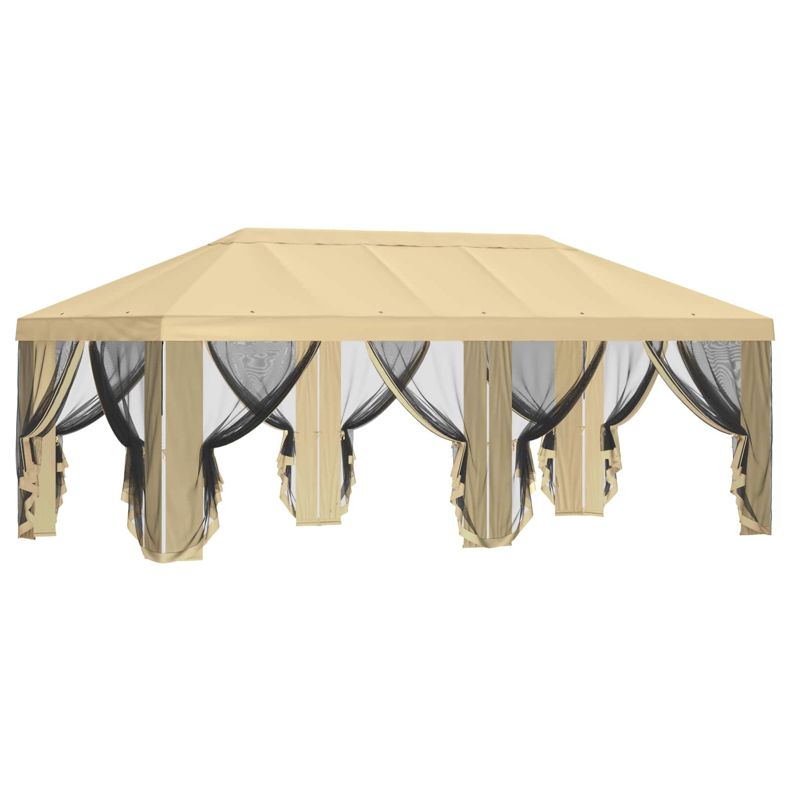 Pavėsinės dengti su šoninėmis sienelėmis 6 x 3 m Kreminė Pavėsinės dengti su šoninėmis sienelėmis 6 x 3 m Kreminė - Image 5