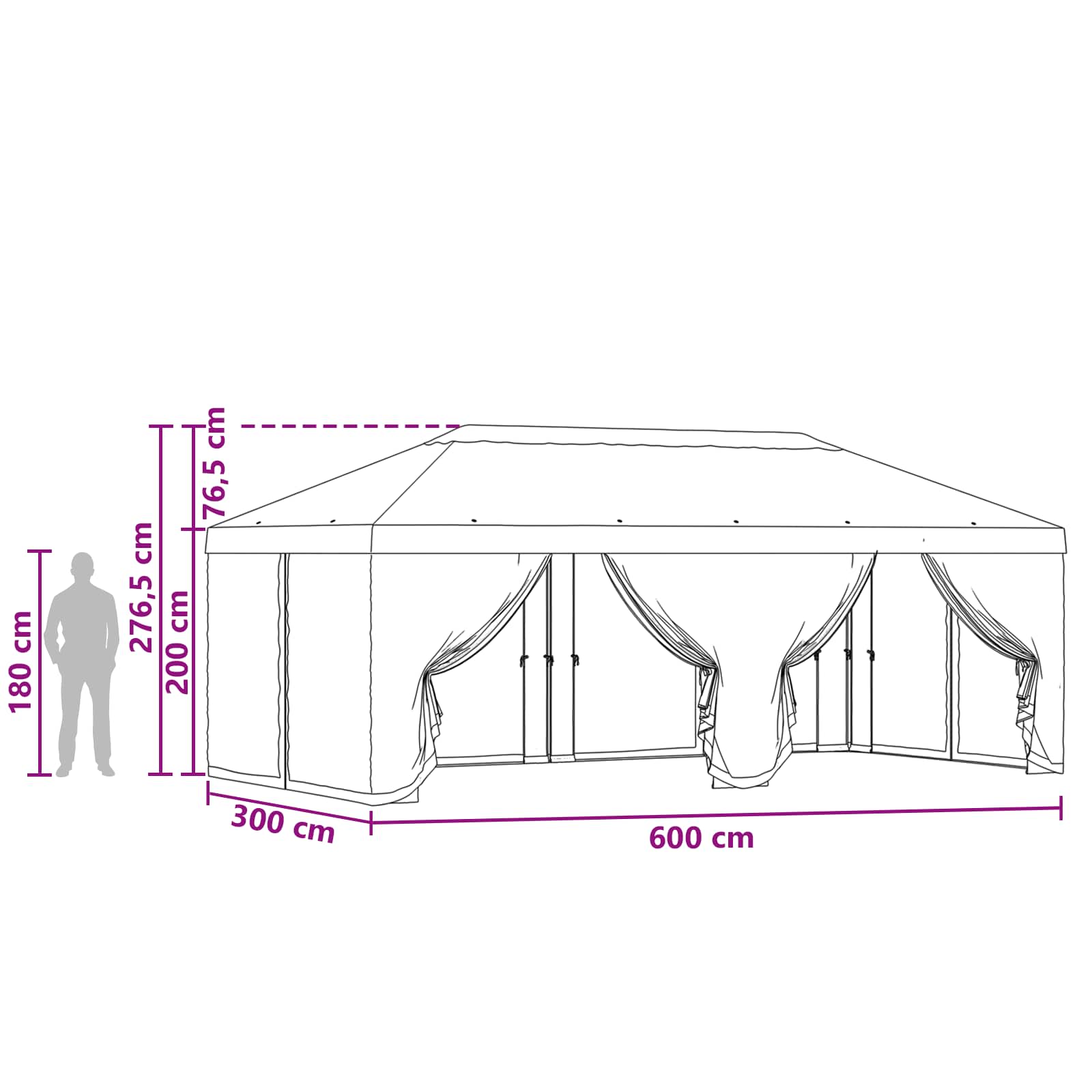 Pavėsinės dengti su šoninėmis sienelėmis 6 x 3 m Antracito Pavėsinės dengti su šoninėmis sienelėmis 6 x 3 m Antracito
