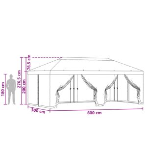Pavėsinės dengti su šoninėmis sienelėmis 6 x 3 m Taupe