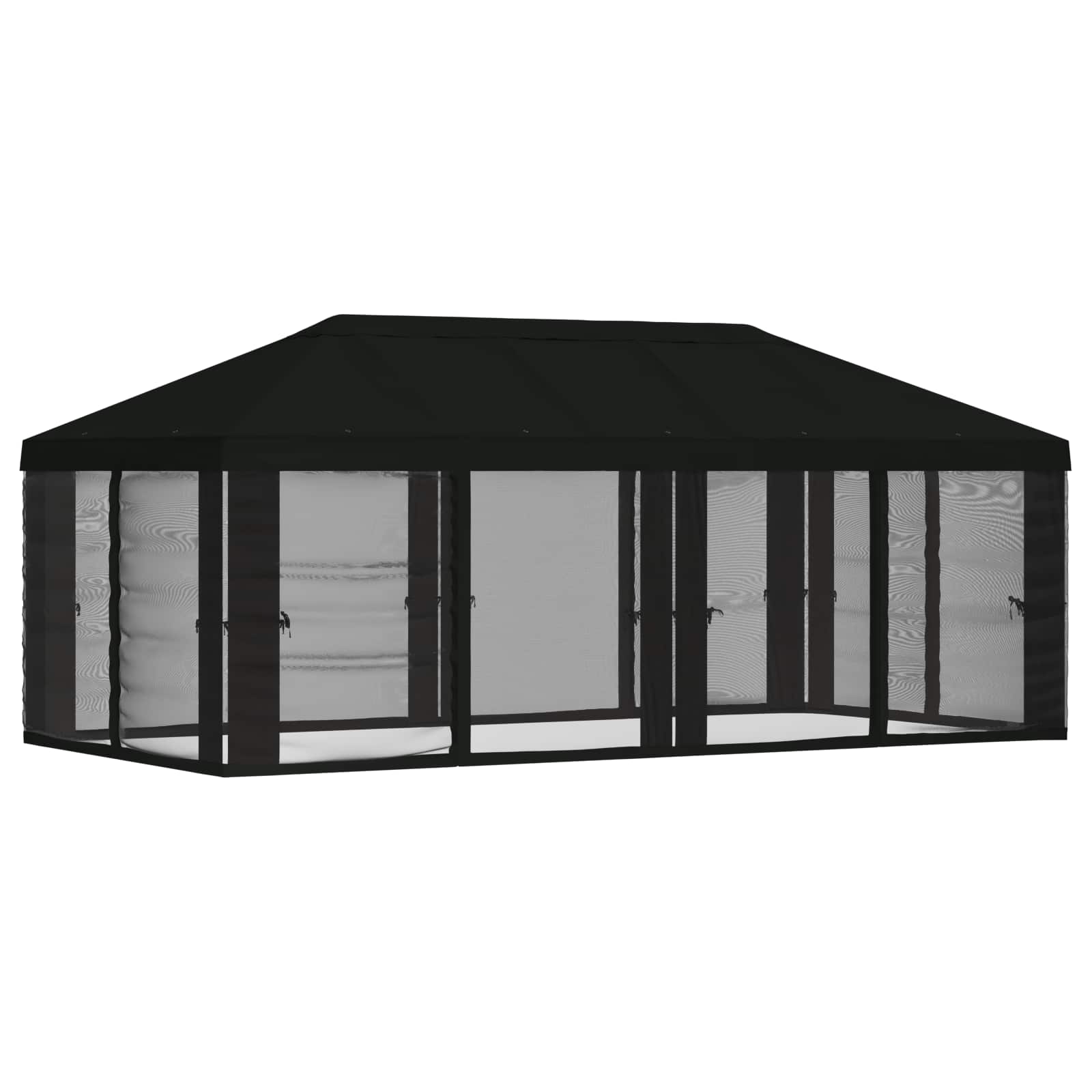 Pavėsinės dengti su šoninėmis sienelėmis 6 x 3 m Juoda Pavėsinės dengti su šoninėmis sienelėmis 6 x 3 m Juoda - Image 4
