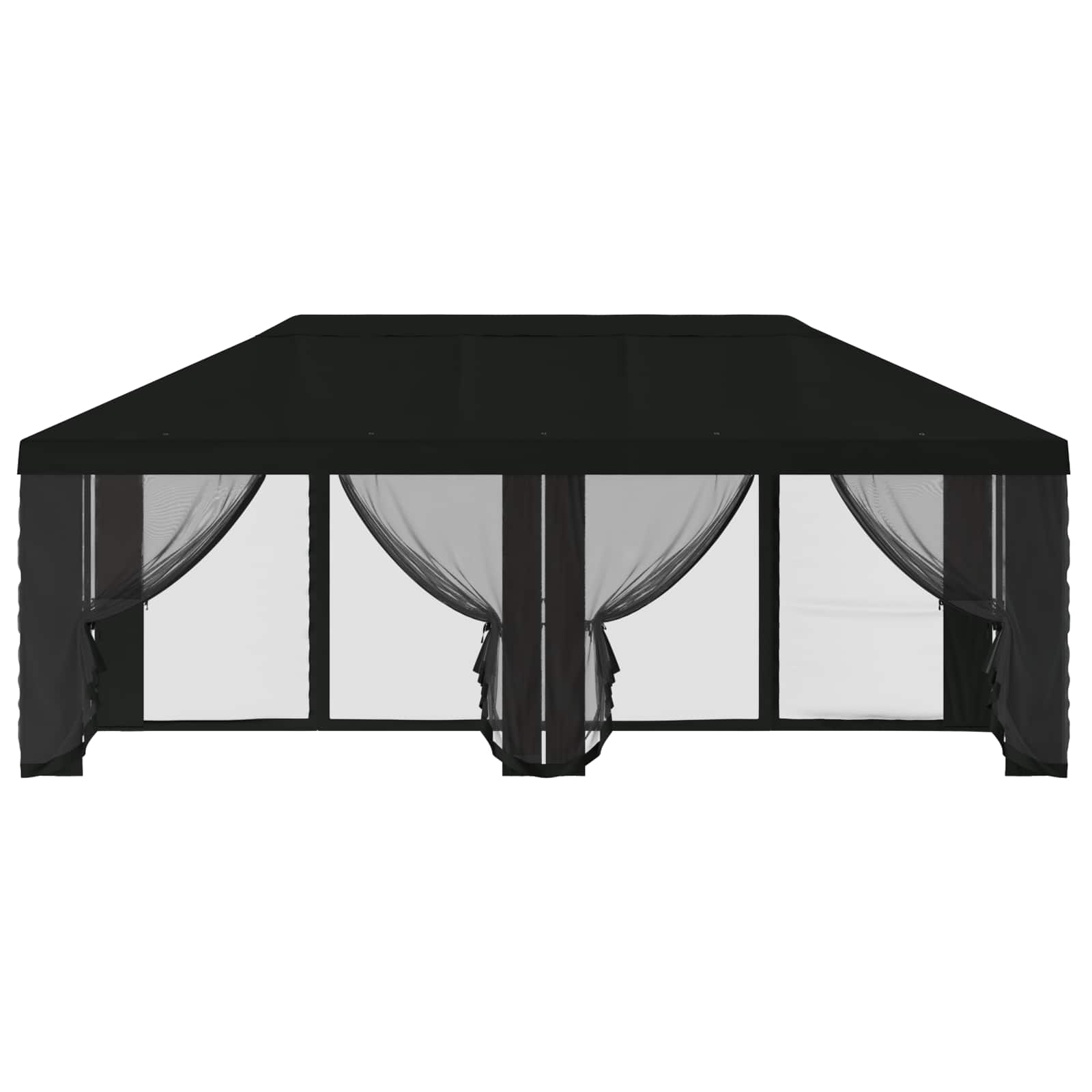 Pavėsinės dengti su šoninėmis sienelėmis 6 x 3 m Juoda Pavėsinės dengti su šoninėmis sienelėmis 6 x 3 m Juoda - Image 6
