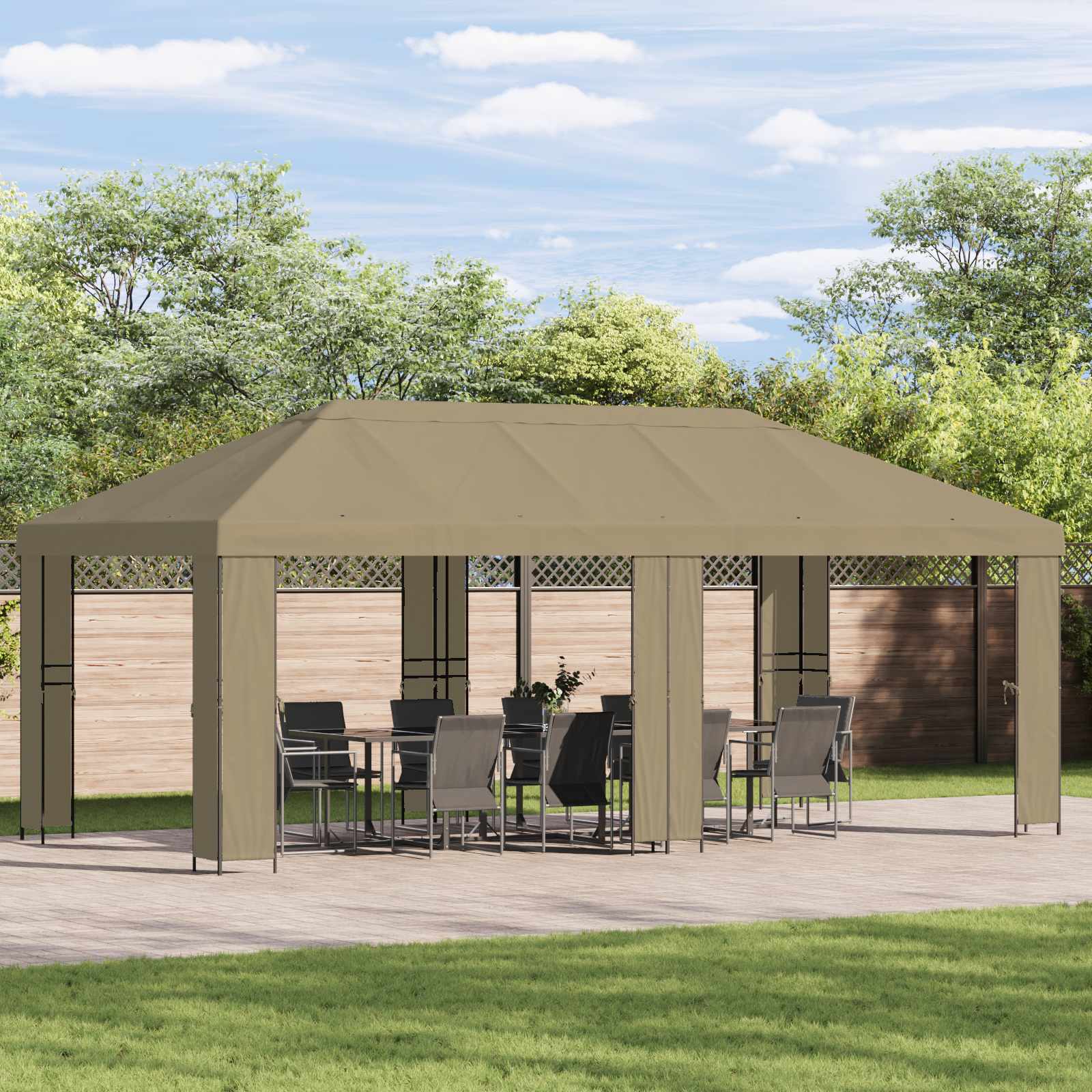 Paviljono uždanga 6 x 3 m Smėlio Poliesteris 190 gsm Paviljono uždanga 6 x 3 m Smėlio Poliesteris 190 gsm - Image 2