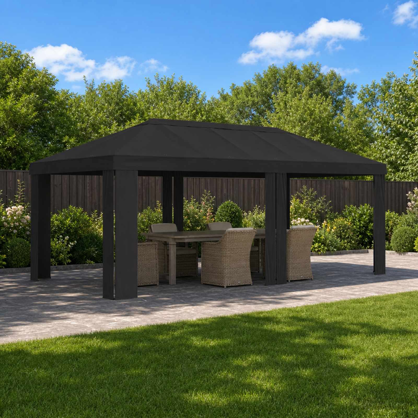 Paviljono uždanga 6 x 3 m Antracito Poliesteris 190 gsm Paviljono uždanga 6 x 3 m Antracito Poliesteris 190 gsm - Image 2