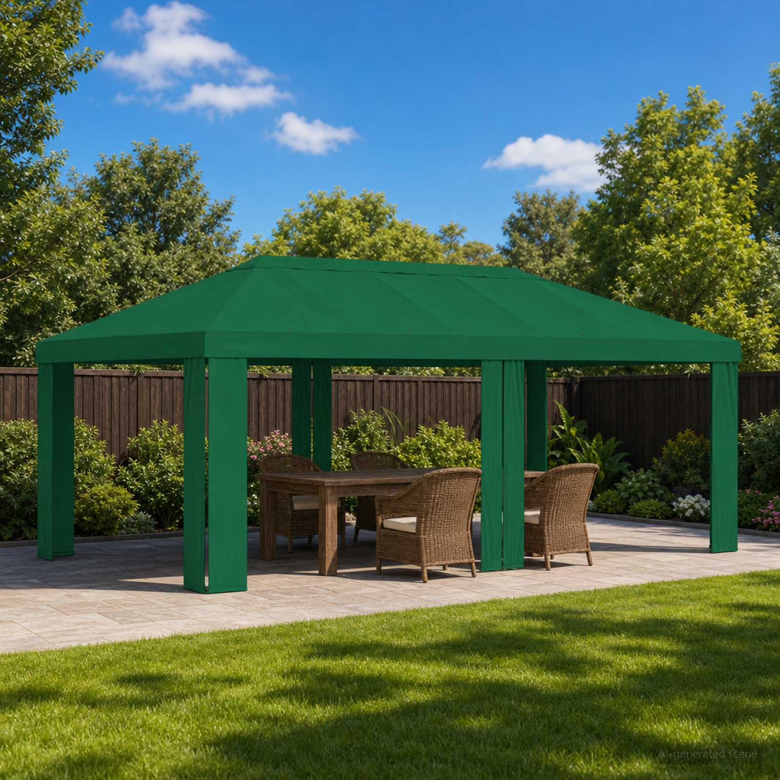 Paviljono uždanga 6 x 3 m Žalia Poliesteris 190 gsm Paviljono uždanga 6 x 3 m Žalia Poliesteris 190 gsm - Image 2