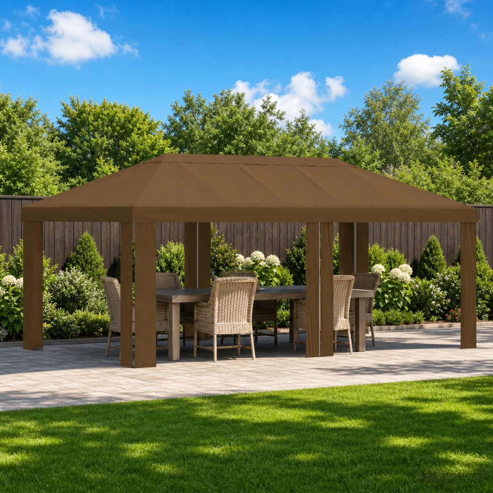 Paviljono uždanga 6 x 3 m Taupe Poliesteris 190 gsm Paviljono uždanga 6 x 3 m Taupe Poliesteris 190 gsm - Image 2