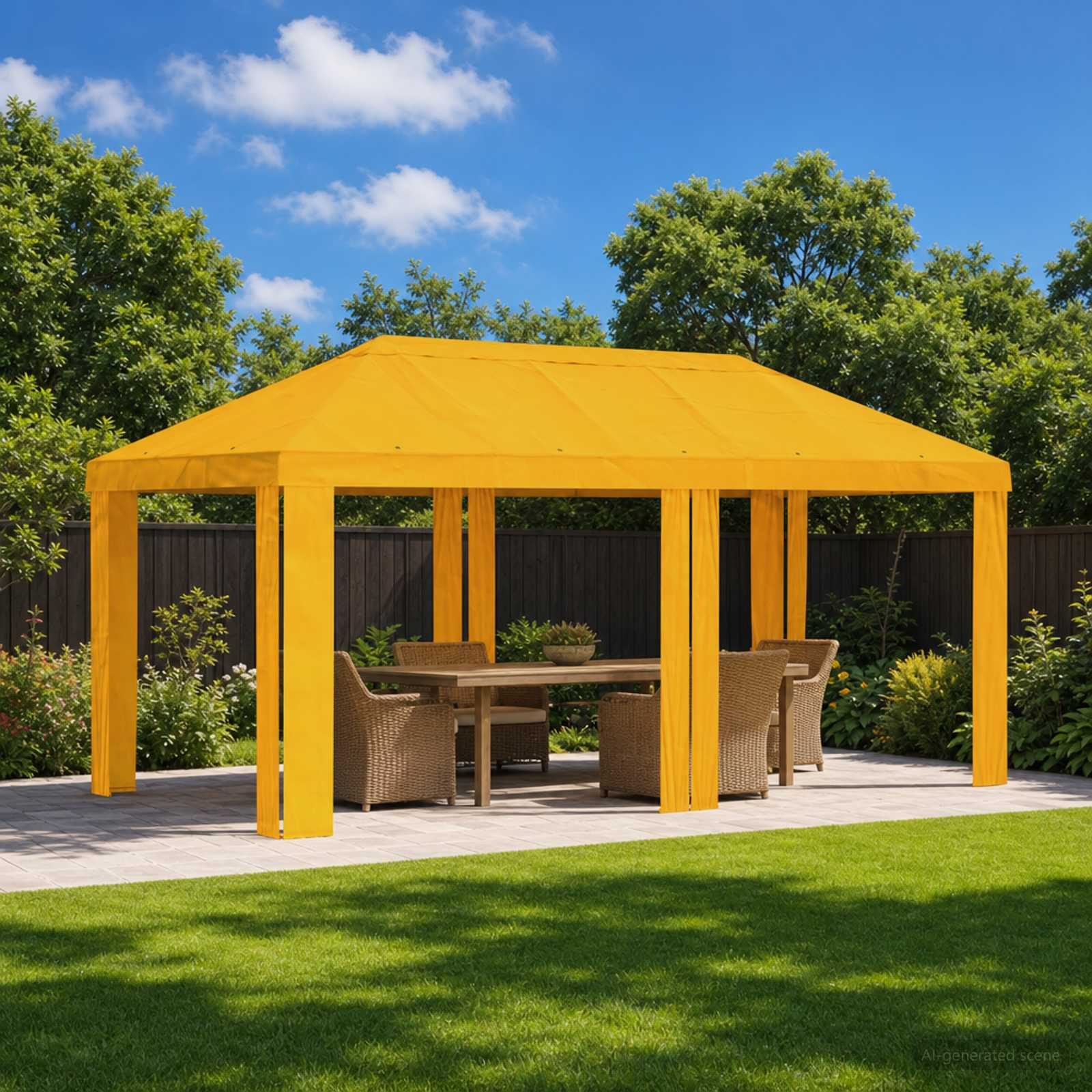 Paviljono uždanga 6 x 3 m Geltona Poliesteris 190 gsm Paviljono uždanga 6 x 3 m Geltona Poliesteris 190 gsm - Image 2