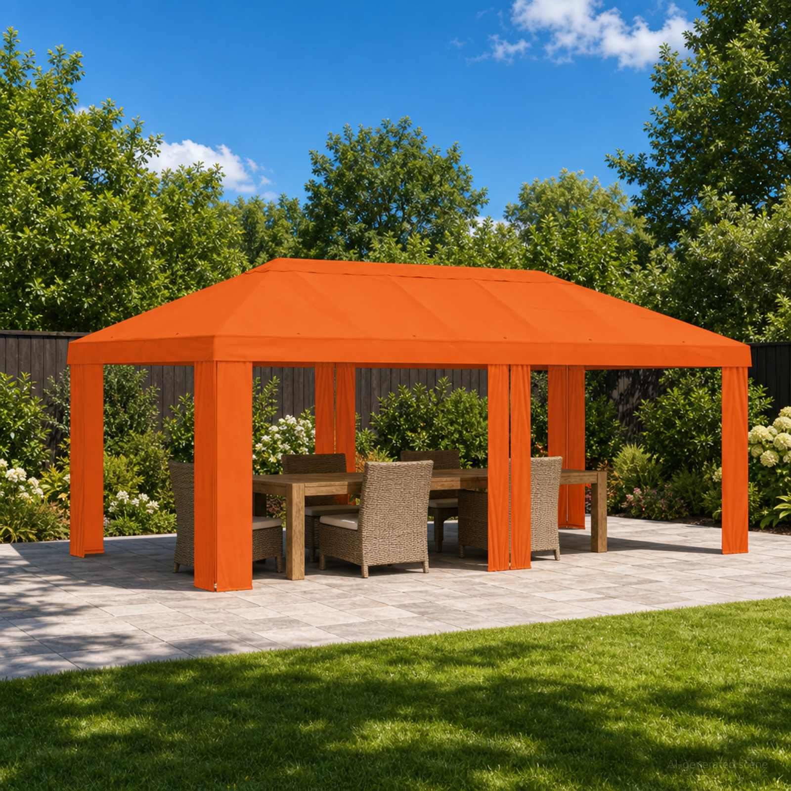 Paviljono uždanga 6 x 3 m Oranžinė Poliesteris 190 gsm Paviljono uždanga 6 x 3 m Oranžinė Poliesteris 190 gsm - Image 2